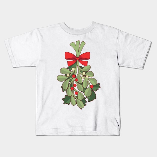 Under the Mistletoe Kids T-Shirt by mrsmauve